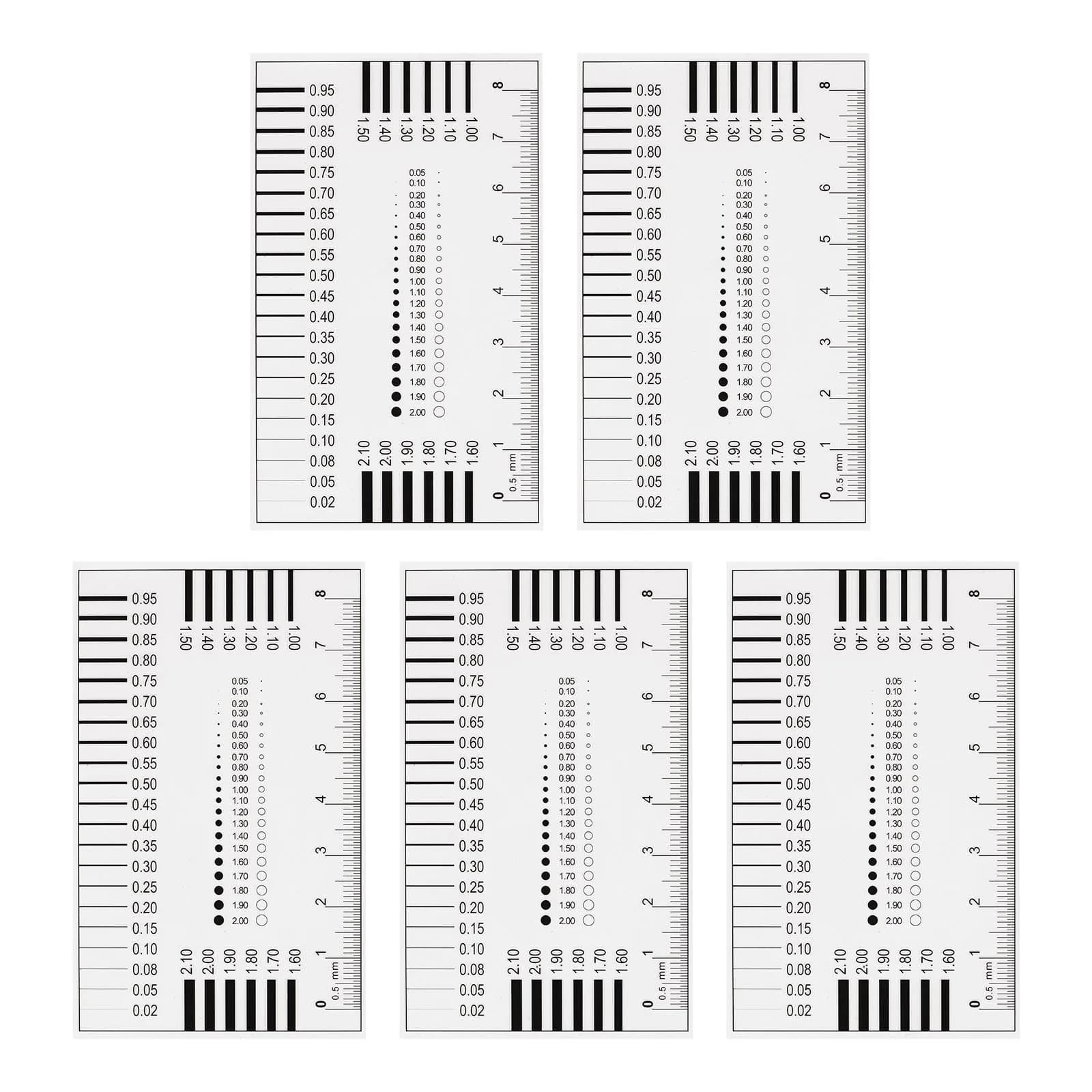 HARFINGTON High Precision SEC Size Estimation Chart 8cm | Flaw Detection Film Ruler for Diameter & Line Width — 8cm