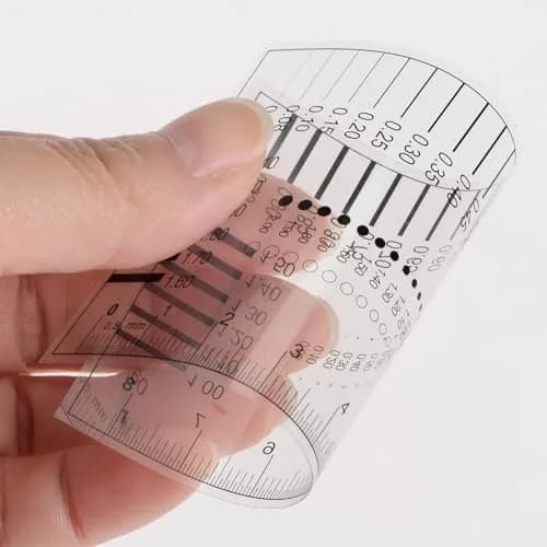 HARFINGTON High Precision SEC Size Estimation Chart 93x58mm (3.66"x2.28") Transparency Flaw Detection Film Ruler thumbnail 6