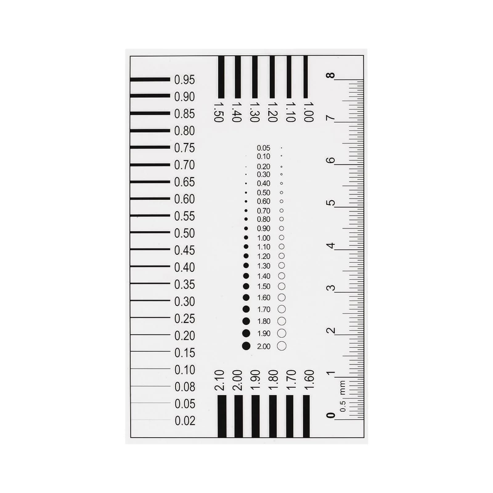HARFINGTON High Precision SEC Size Estimation Chart 93x58mm (3.66"x2.28") Transparency Flaw Detection Film Ruler - main product image