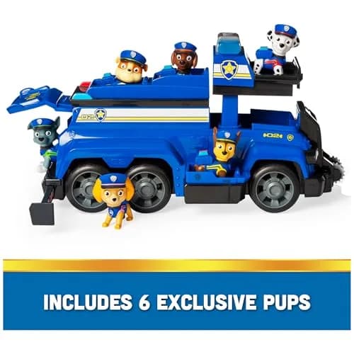 Paw Patrol Team Cruiser Vehicle with 6 Collectible Pup Figures | ASTM-Tested Toy Playset for Kids 3+ thumbnail 5