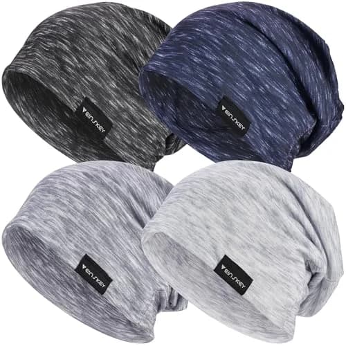 EINSKEY Slouchy Beanie for Men Women, Cotton Multipurpose Daily Headwear — (Multicolor C)