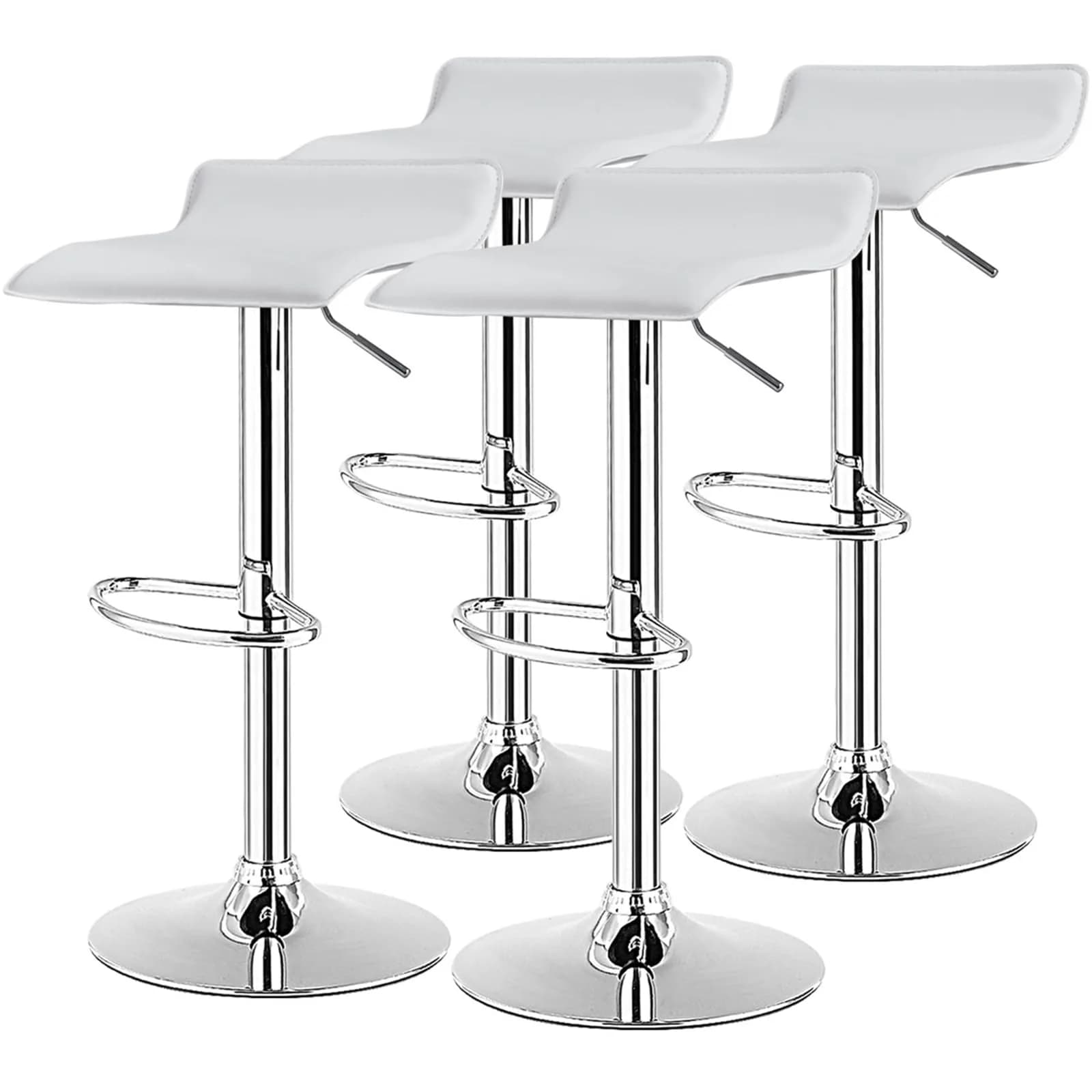 NAFORT Adjustable Swivel Bar Stools Set of 4 | Height-Adjustable PU Leather Seating - main product image