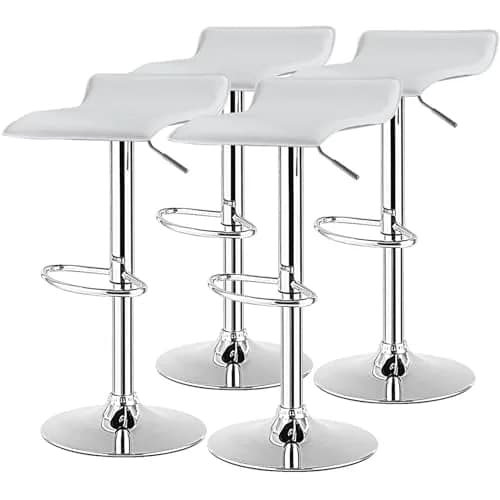 NAFORT Adjustable Swivel Bar Stools Set of 4 | Height-Adjustable PU Leather Seating thumbnail 1