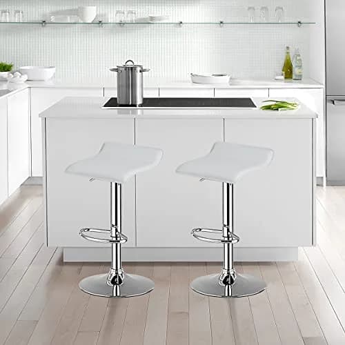 NAFORT Adjustable Swivel Bar Stools Set of 4 | Height-Adjustable PU Leather Seating thumbnail 4