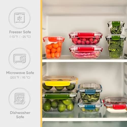 Superio Plastic Food Storage Container with Airtight Lid 80 Oz | Leakproof, BPA Free, Stackable, Microwave & Dishwasher Safe thumbnail 4