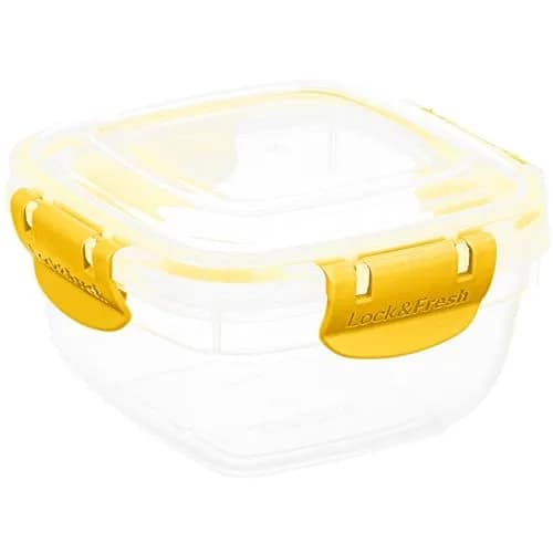 Superio 473ml (16 Oz) Yellow Square Food Storage Container with Airtight Lid | BPA-Free & Leakproof for Kitchen Pantry Organization thumbnail 1