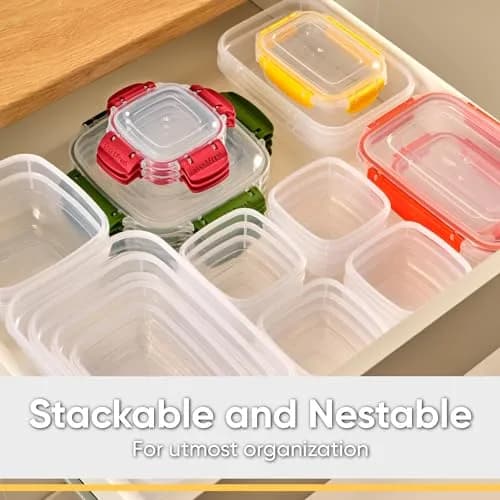 Superio Plastic Food Storage Container with Airtight Lid 48 Oz | Leakproof, BPA Free, Stackable, Microwave & Freezer Safe thumbnail 5