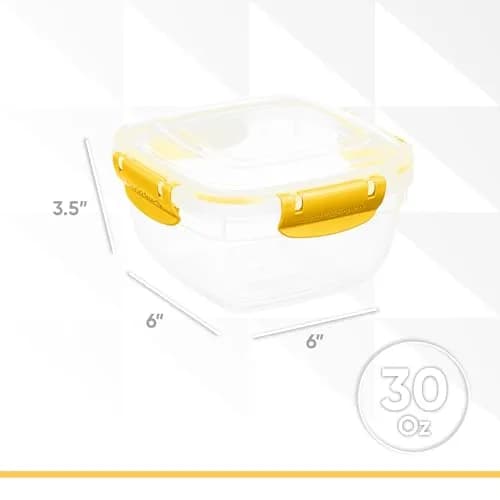 Superio Plastic Food Storage Container with Airtight Lid 30 oz | Leakproof & BPA Free thumbnail 2