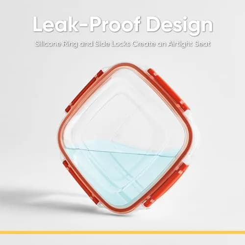 Superio Orange 48 Oz Food Storage Container | Airtight, Leakproof, BPA-Free, Microwave Safe thumbnail 3
