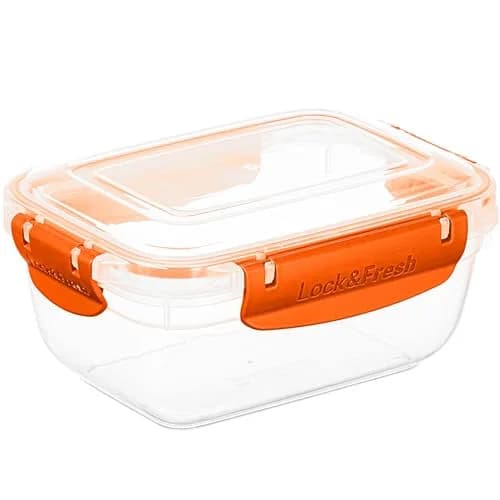 Superio Orange 27 Oz (800ml) Airtight Food Storage Container | Stackable BPA-Free Plastic for Kitchen thumbnail 1