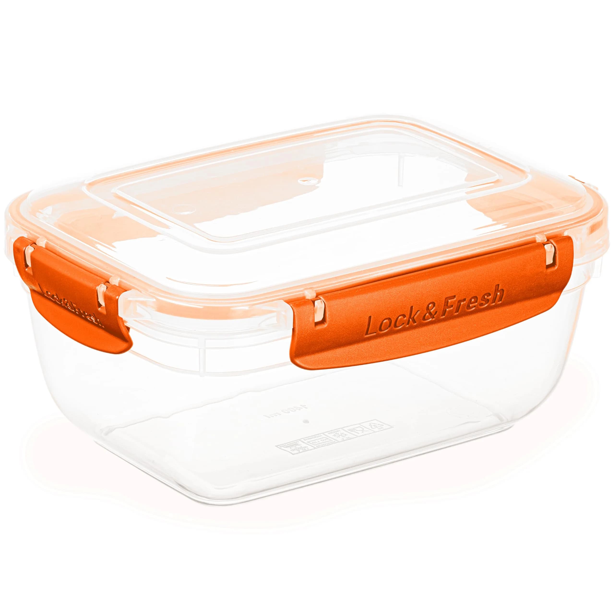 Superio Food Storage Container 48 oz | Leakproof, BPA Free, Square Design — Orange