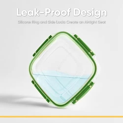 Superio Lock & Fresh Airtight Food Storage Container 16 oz | Leak-Proof, BPA Free, Square Sealed Food Container in Green thumbnail 3