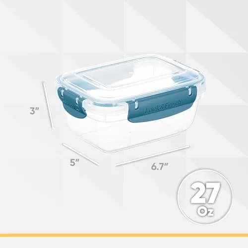 Superio Blue 27 Oz Food Storage Container | Airtight, Leakproof, BPA-Free Plastic for Kitchen & Pantry thumbnail 2