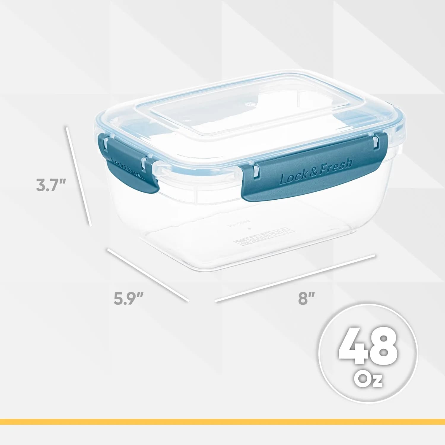 Superio Food Storage Container 48 oz | Leakproof, BPA Free, Square Design - view 2