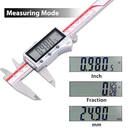 VINCA DIPA-0605 Digital Caliper 150mm (6 Inch) | IP67 Stainless Steel with Large LCD thumbnail 2