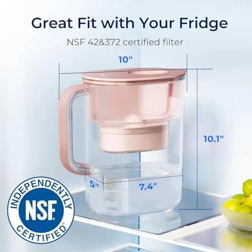 Waterdrop PT-07R Water Filter Pitcher 10-Cup 200 Gallons Pink | NSF Certified for PFOA/PFOS Reduction thumbnail 2