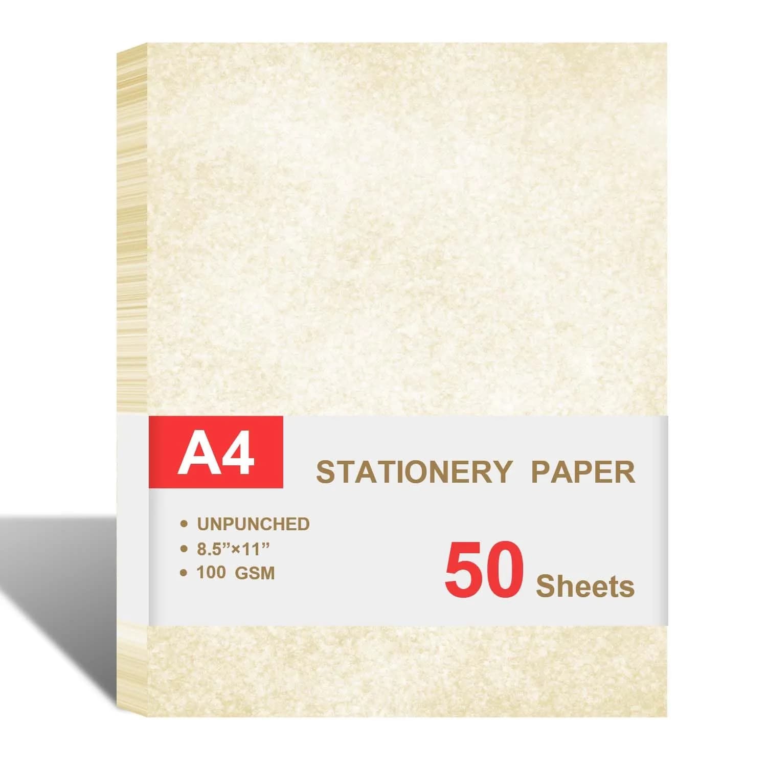 Cheericome Parchment Paper for Certificates - Letter Size 8.5" x 11", 50 Double-Sided Sheets, 100gsm | Authentic USA Import for Resumes & Diplomas
