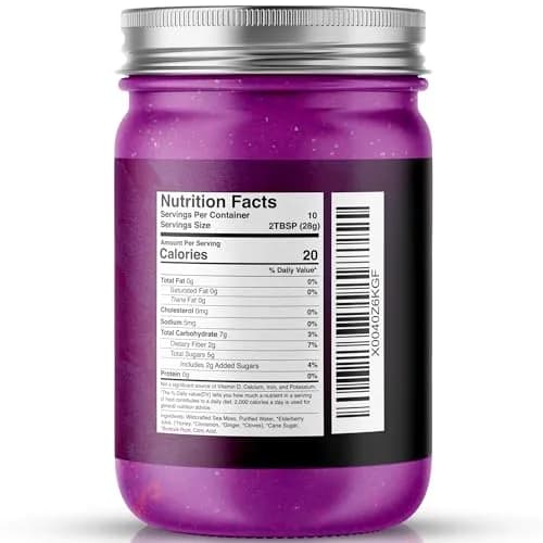 WELLNESS LABSRX Irish Sea Moss Gel Superfood Elderberry Flavor 296ml (10 Fl Oz) | Nutrient-Rich Superfood thumbnail 2
