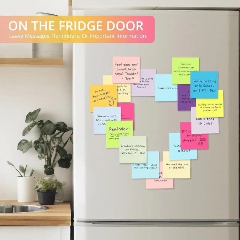 Taja 12 Pads Sticky Notes 3"x 3" | Colorful, Recyclable, 600 Notes for Office & Study thumbnail 12