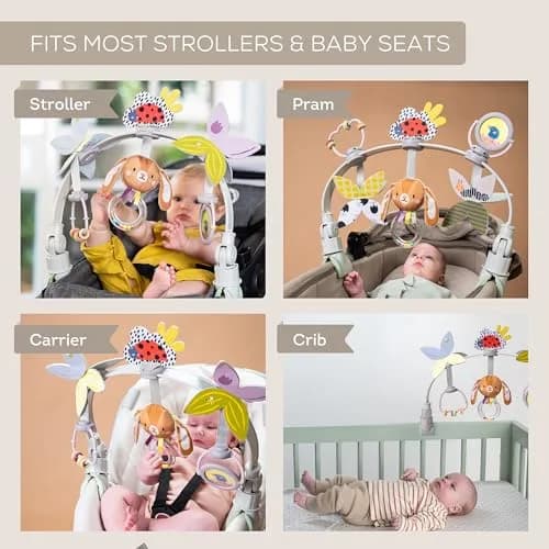 Taf Toys Baby Stroller Arch Toy, 6 Sensory Activities, Adjustable, Fits Car Seat & Bouncer, 0-18 Months | Developmental Play thumbnail 3