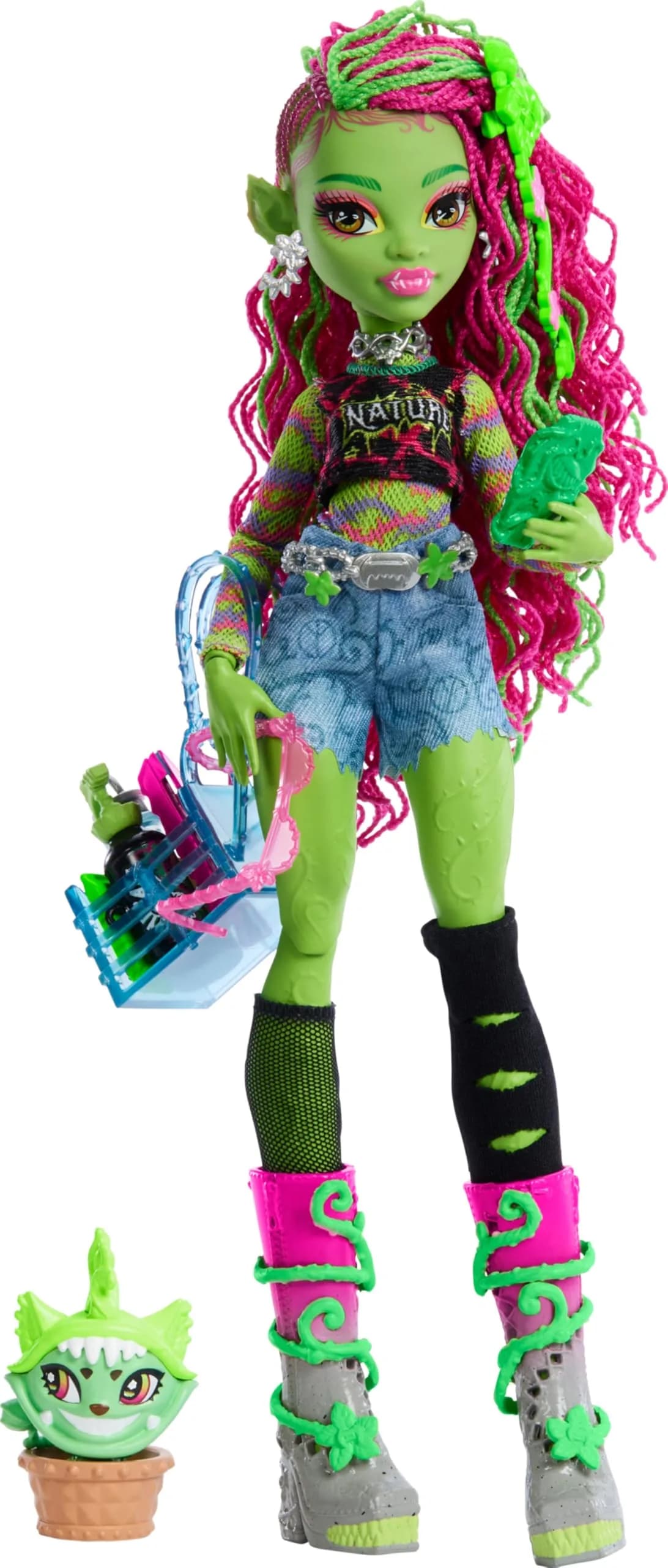 Monster High Venus McFlytrap Doll 5.9 inches | Fully articulated, collectible doll for kids 4+