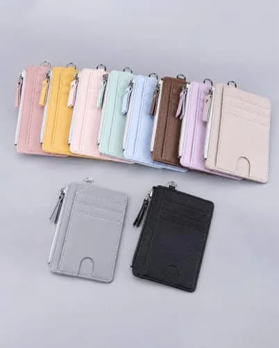Teskyer Slim RFID Wallet for Women, Small Card Holder with Zip Pocket | Compact, RFID-Blocking, Faux Leather thumbnail 7