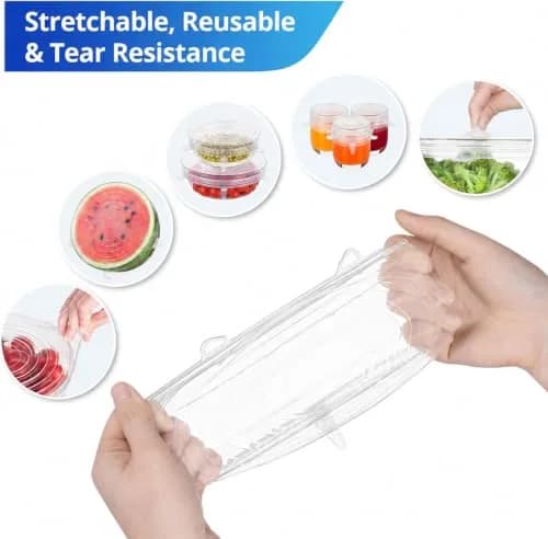 DAILY KISN Silicone Stretch Lids 12PCS | Reusable Food Covers for Bowls & Containers thumbnail 3