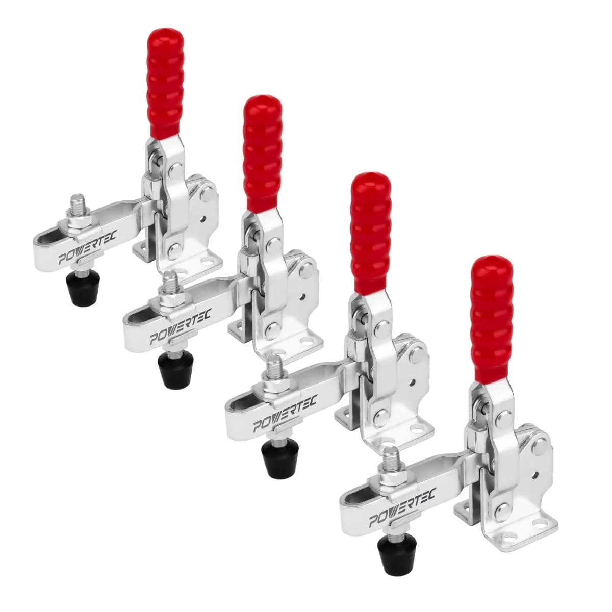 POWERTEC 20318 Push Pull Toggle Clamp 500 lbs Capacity 227 kg 6.4cm (2.5") Throat Depth | Heavy Duty Woodworking Hold Down Clamp — 12130, 4PK