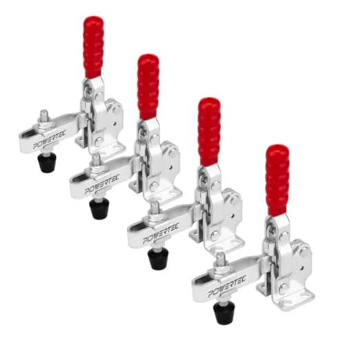 POWERTEC 4PK Vertical Toggle Clamps 500 lbs Capacity | Secure Hold Down for Woodworking Jigs & Fixtures thumbnail 1