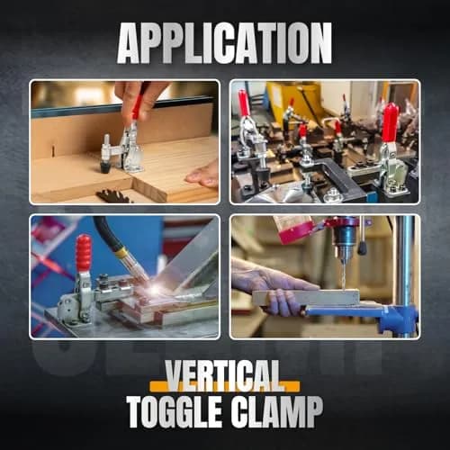 POWERTEC 4PK Vertical Toggle Clamps 500 lbs Capacity | Secure Hold Down for Woodworking Jigs & Fixtures thumbnail 6