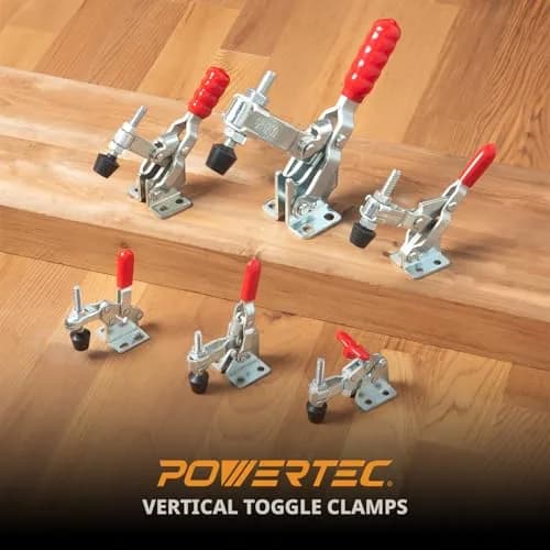 POWERTEC 4PK Vertical Toggle Clamps 500 lbs Capacity | Secure Hold Down for Woodworking Jigs & Fixtures thumbnail 7