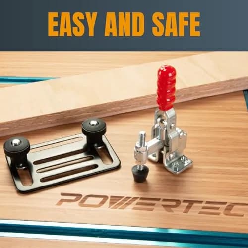 POWERTEC 4PK Vertical Toggle Clamps 500 lbs Capacity | Secure Hold Down for Woodworking Jigs & Fixtures thumbnail 3