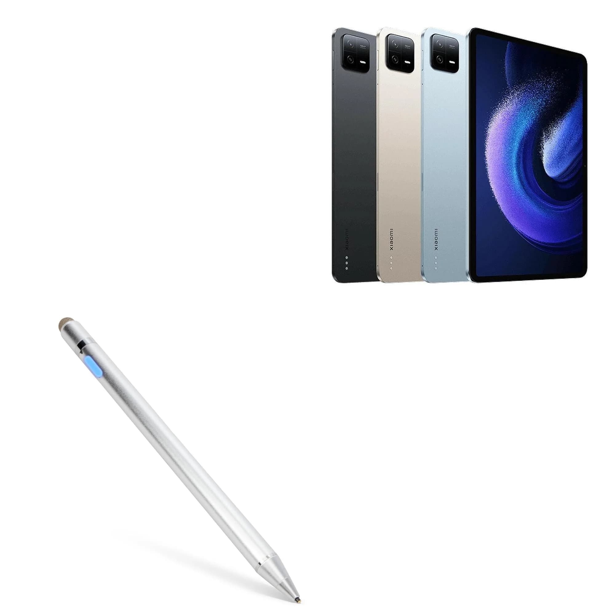 BoxWave Stylus Pen Compatible with Xiaomi Pad 6 | Ultra Fine Tip, Metallic Silver - main product image