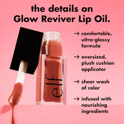 e.l.f. Glow Reviver Lip Oil, Tinted, Hydrating & Non-Sticky, Rose Envy | Sheer Glossy Lip Nourishment thumbnail 4