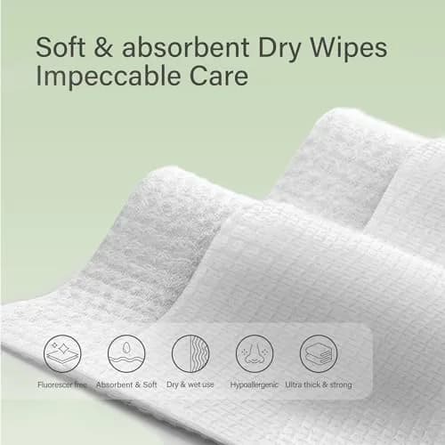 UNIFREE Disposable Face Towels XL | 200 Count, Biobased, Soft & Absorbent for Sensitive Skin thumbnail 5