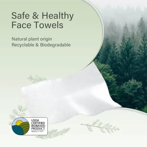 UNIFREE Disposable Face Towels XL | 200 Count, Biobased, Soft & Absorbent for Sensitive Skin thumbnail 3