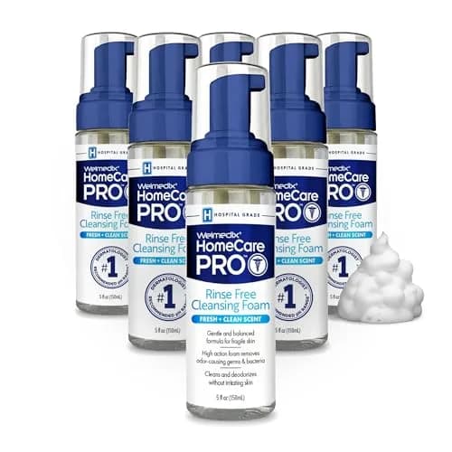 Welmedix No Rinse Cleansing Foam - 30ml (1 Fl Oz) Bottles, Pack of 6 | Hospital Grade Waterless Body Wash for Sensitive Skin thumbnail 1