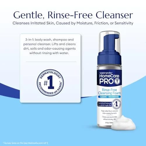 Welmedix No Rinse Cleansing Foam - 30ml (1 Fl Oz) Bottles, Pack of 6 | Hospital Grade Waterless Body Wash for Sensitive Skin thumbnail 2