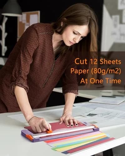 Firbon A4 Paper Cutter 12 Inch Rotary Trimmer with Extended Ruler, Light Purple | Cuts 12 Sheets, CM & Inch Scale, Safe Blade thumbnail 5