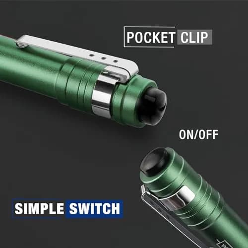WORKPRO LED Pen Light 4-Pack Green | Pocket Flashlight with Clip & 2AAA Batteries Included thumbnail 4