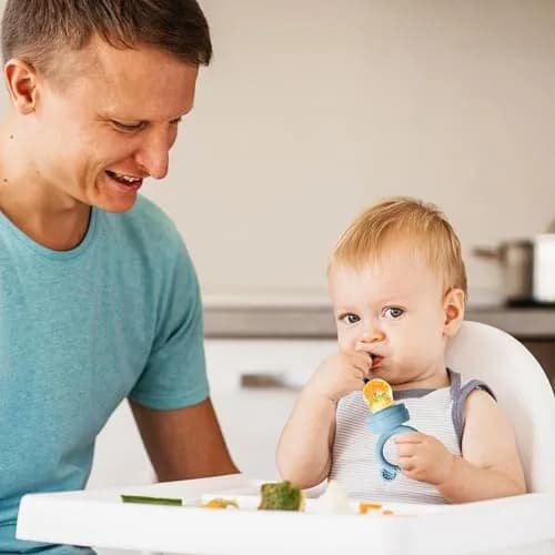 BIGSPINACH Silicone Baby Food Freezer Tray with Teething Popsicle Molds | Baby Fruit Feeder & Breastmilk Teether thumbnail 4