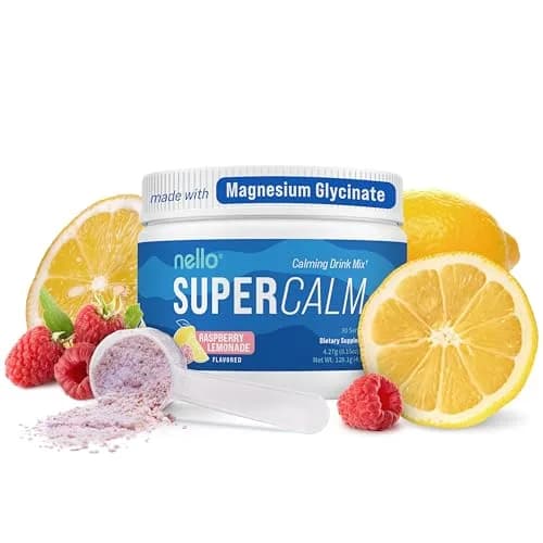 Nello Supercalm Raspberry Lemonade Powdered Drink Mix Tub, 30 Servings | Supports Calm & Sleep thumbnail 1