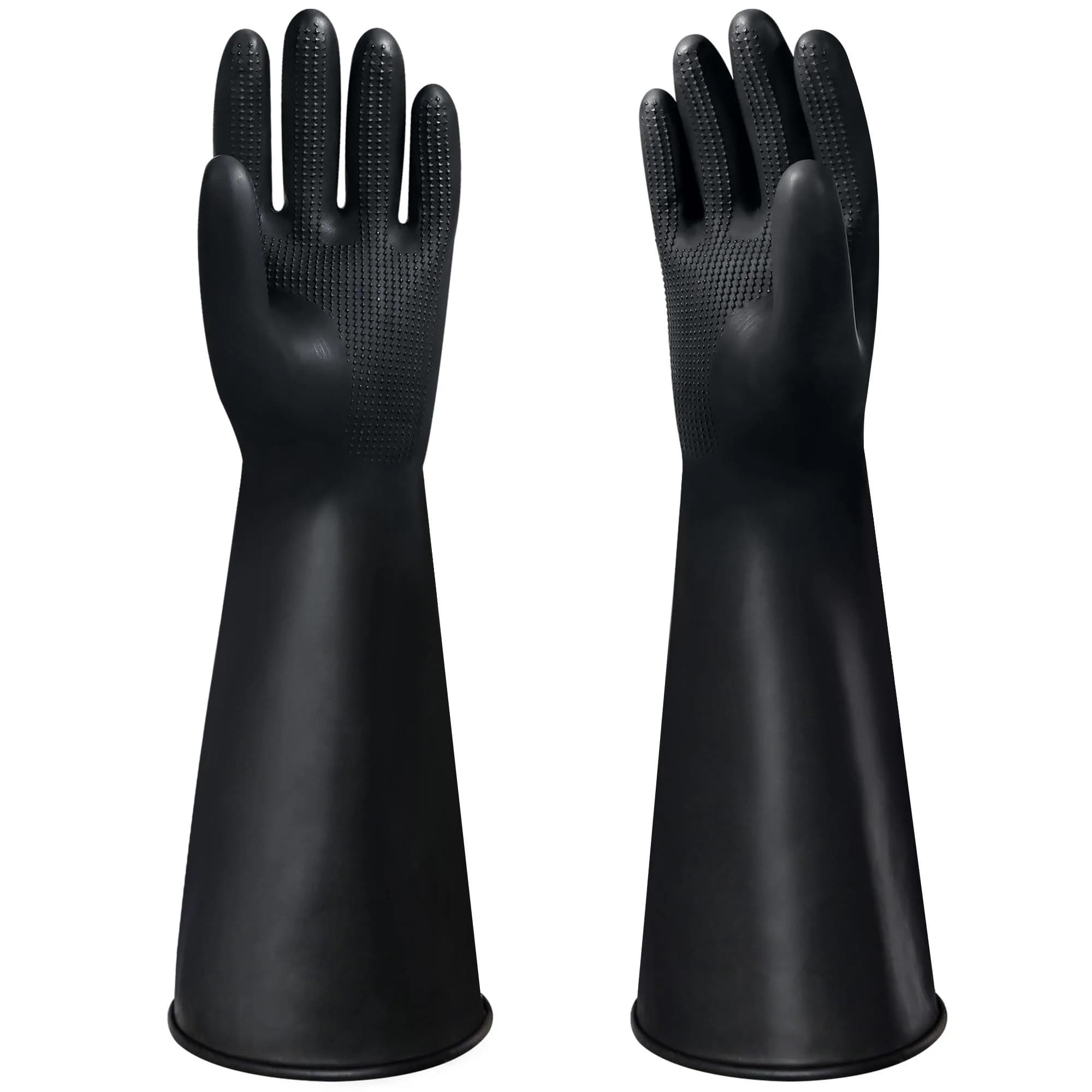 Nobgum 22-inch Chemical Resistant Latex Gloves | Heavy Duty Industrial Safety Work Gauntlets for Men — 18 Inch