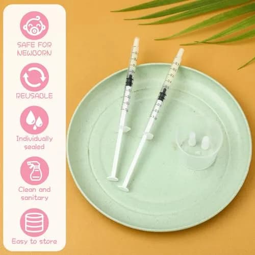 TrelaCo 1ml Colostrum Syringes with Caps & 20ml Cup | 100 Sterile Sets for Breast Milk Collection thumbnail 5