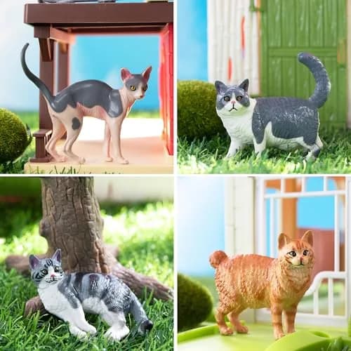 EYSCOTA 12PCS Cat Figurines | Realistic Kitten Toys & Cake Toppers for Kids & Children thumbnail 5