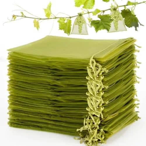 Sukh Fruit Protection Bags 6"x8" | Mesh Bags for Tree Fruits & Vegetables, Reusable, Green Nylon thumbnail 1