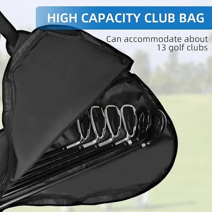 Scott Edward Foldable Golf Club Carry Bag, Portable Sunday Pencil Bag, Lightweight Waterproof Training Case, Holds 7-12 Clubs (Black White Red, 122cm/48in) thumbnail 7