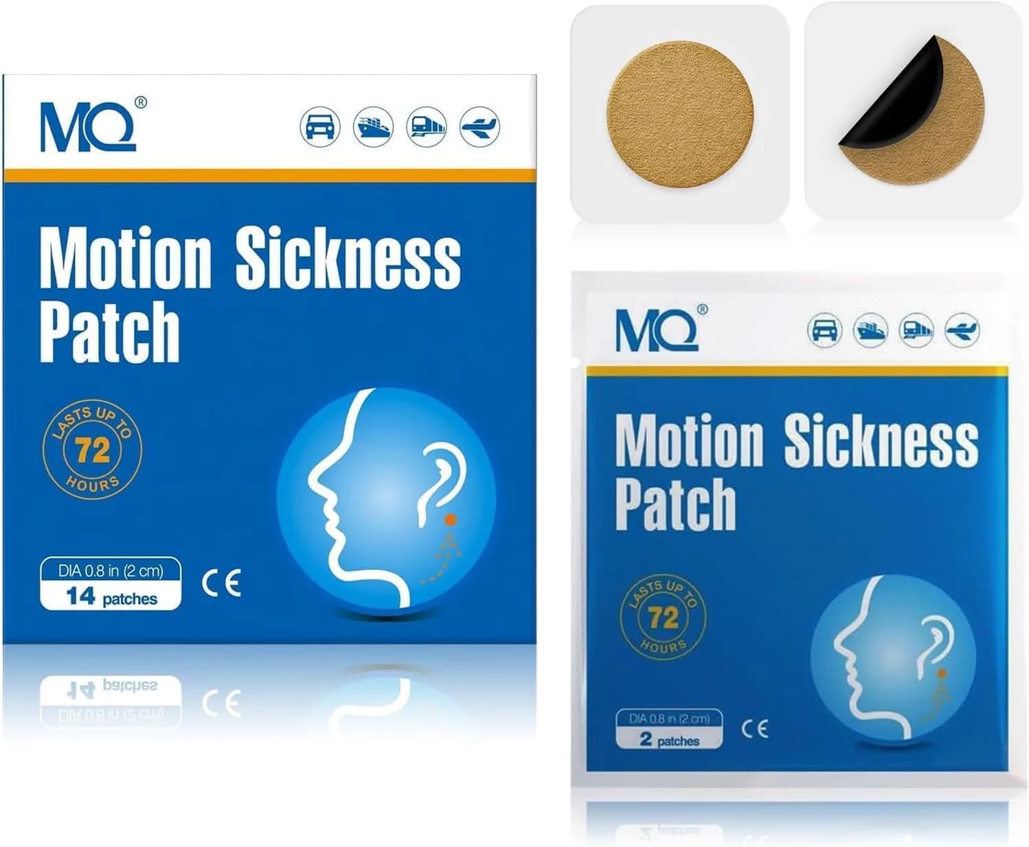 MQ Motion Sickness Patches 84ct | Non-Drowsy Relief for Travel & Cruise