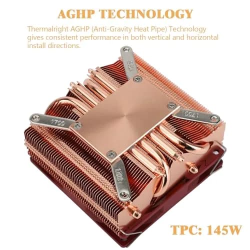 Thermalright AXP90-X53 Full Copper Low Profile CPU Cooler ITX 53mm Height | AGHP Technology for AMD AM4 AM5/Intel LGA1700/115X/1200/1851 thumbnail 2