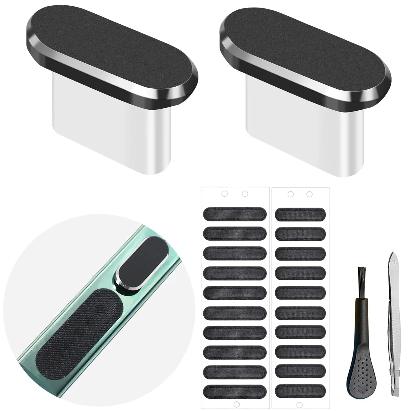 Limvory USB C Dust Plug & Phone Speaker Cover | Anti Dust & Water Protection